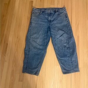 American Eagle Outfitters Classic Blue Wide Leg Jeans